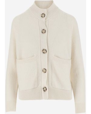 Bruno Manetti Cashmere Blend Cardigan - Natural