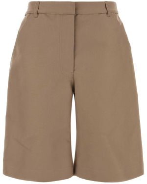 Balenciaga Sand Cotton Bermuda Shorts - Natural