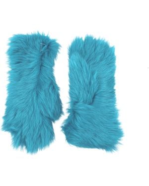 Bottega Veneta Gloves Tuscany Fur - Blue