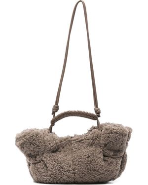 Hereu Shopper Met Gevlochten Handgreep - Grijs