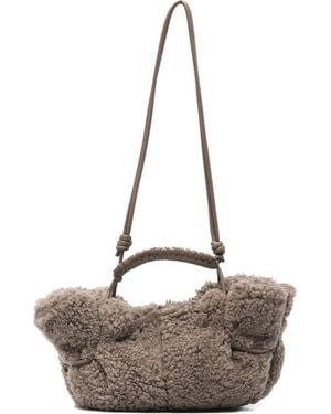 Hereu Shopper Met Gevlochten Handgreep - Grijs