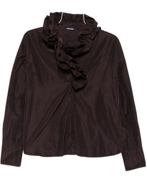 Susanne Bommer Ruffled Taffetas Blouse - Black
