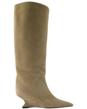 Paris Texas Nina 50 Stiefel Leder Beige - Grün