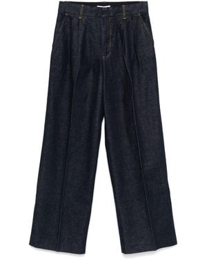 Zimmermann Contrast-Stitch Wide-Leg Illustration Jeans - Blue