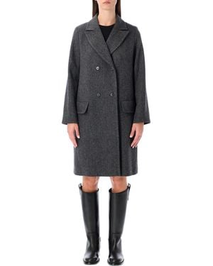 A.P.C. Ginny Db Wool Chevron Coat - Schwarz