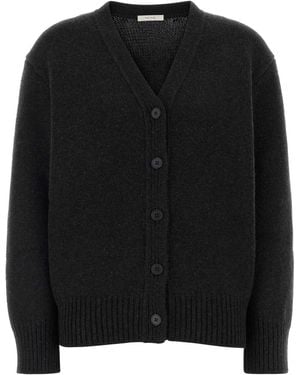 The Row Slate Stretch Cashmere Blend Pranavi Cardigan - Black