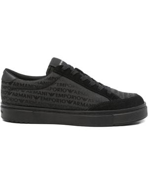 Emporio Armani Canvas Trainers - Black