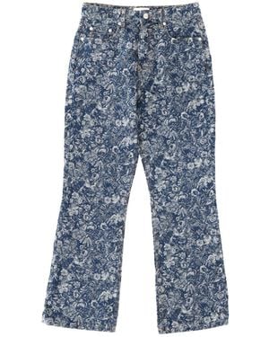 Ganni Straight Mid Rise Jeans - Blue
