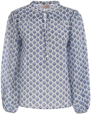 Mc2 Saint Barth Harper Hemd mit Mandarinkragen - Blau