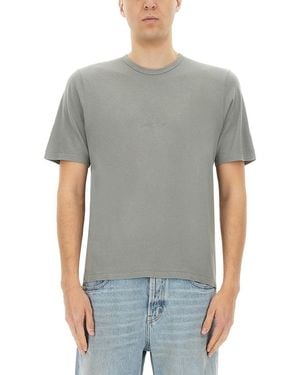 Saint Laurent T Shirt Con Logo - Grey