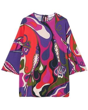 PUCCI Orchid Print Cape Blouse - Pink