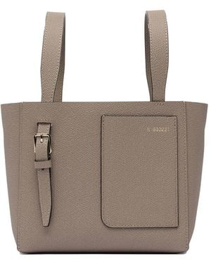 Valextra "Soft Micro" Bucket Bag - White