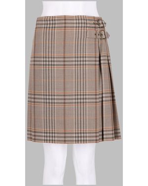 Burberry Check Mini Skirt - White