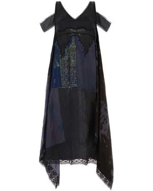 Marine Serre Silk Dress - Black