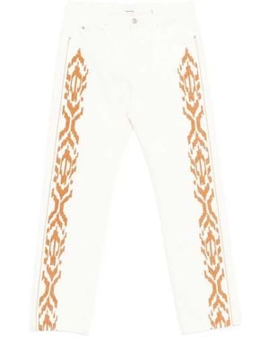 Isabel Marant Lewys Jeans With Embroidery - White