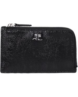 Courreges Wallet Leather - Black