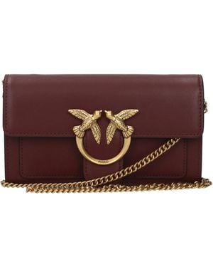 Pinko Pochette Leather/Burgundy - Purple