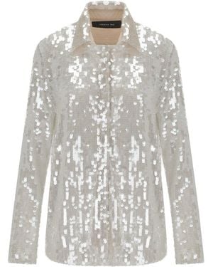 FEDERICA TOSI Champagne Sequins Shirt - White