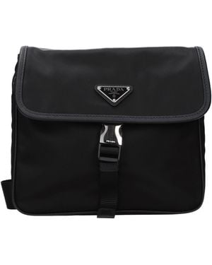 Prada Fabric Shoulder Bags - Black