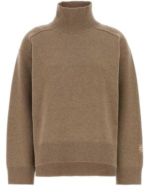 Tory Burch Biscuit Wool Oversize Sweater - Brown