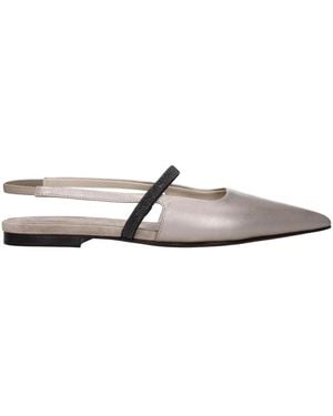 Brunello Cucinelli Slingback Flats - Natural