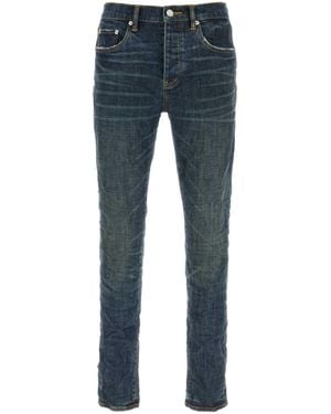 Purple Denim Stretch Denim Jeans - Blue