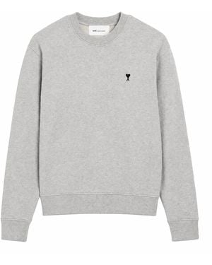 Ami Paris Sweatshirt Met Contrasterende De Coeur - Grijs