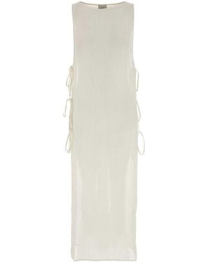 LeKasha Dress Cover Up With Cordons - White