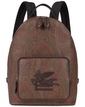 Etro Rucksack Aus Paisley-Jacquard - Braun