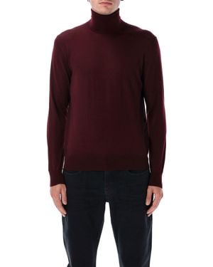 Saint Laurent Fine Wool Turtleneck Sweater - Rot