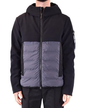 Peuterey Hooded Zip-Up Blazer With Front Pockets - Gray