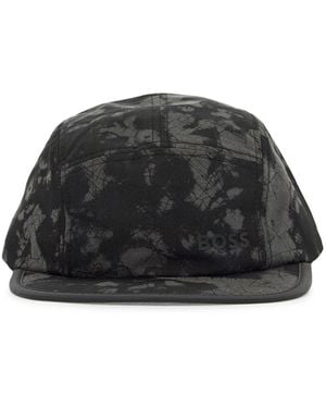 BOSS Cappello Con Visiera Piatta Stampa Grafica Chiusura Regolabile-Uomo - Nero