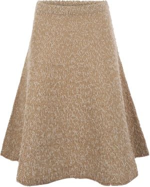 Fabiana Filippi Tweed Effect Flared Skirt - Natural