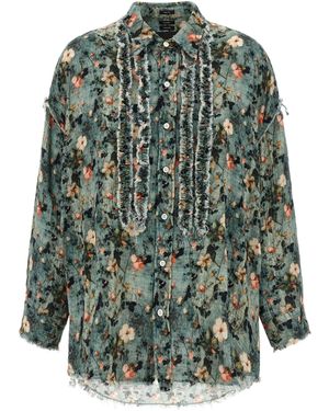 R13 Floral Ruffle Shirt - Groen