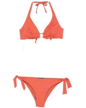 Emporio Armani Halterneck Crinkled Bikini - Red