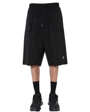 Marcelo Burlon Bermuda With Logo - Black