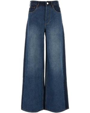 Camilla & Marc Two Tone Denim Palma Wide Leg Jeans - Blue