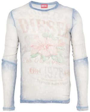 DIESEL Floral T Shirt - White