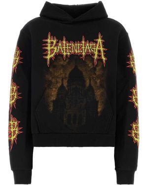 Balenciaga Graphic Logo Hoodie - Black