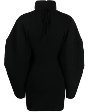 ANDREADAMO En Readamo Stretch Gebreide Mini -jurk Met - Zwart