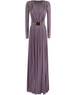 Elisabetta Franchi Abito da tappeto rosso in maglia Lurex - Viola