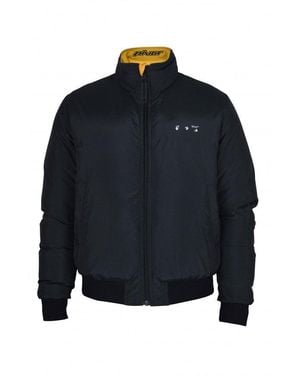 Off-White c/o Virgil Abloh Reversible Puffer Jacket With Contrasting Design Elements - Blue