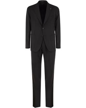 Tagliatore Single Breasted Virgin Wool Suit - Black
