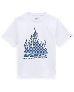 Vans T-Shirt Reflective Checkerboard Flame Cotton T-Shirts - Blue