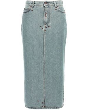 Moschino Rivets Denim Rok - Blauw