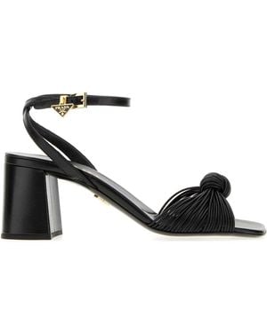 Prada Square Toe Heels - Black