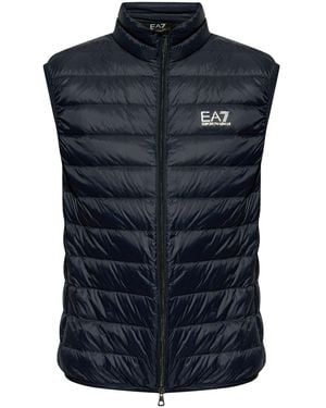 EA7 Logo Down Vest - Blue