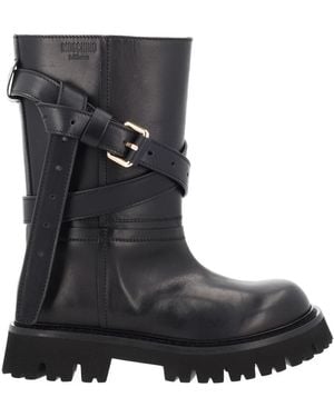 Moschino Leather Boots - Black