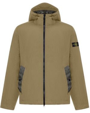 Stone Island Technical Fabric Jacket With Compass Logo - Green