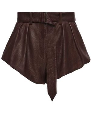 Magda Butrym Bruin Leren Uitlopende Short
